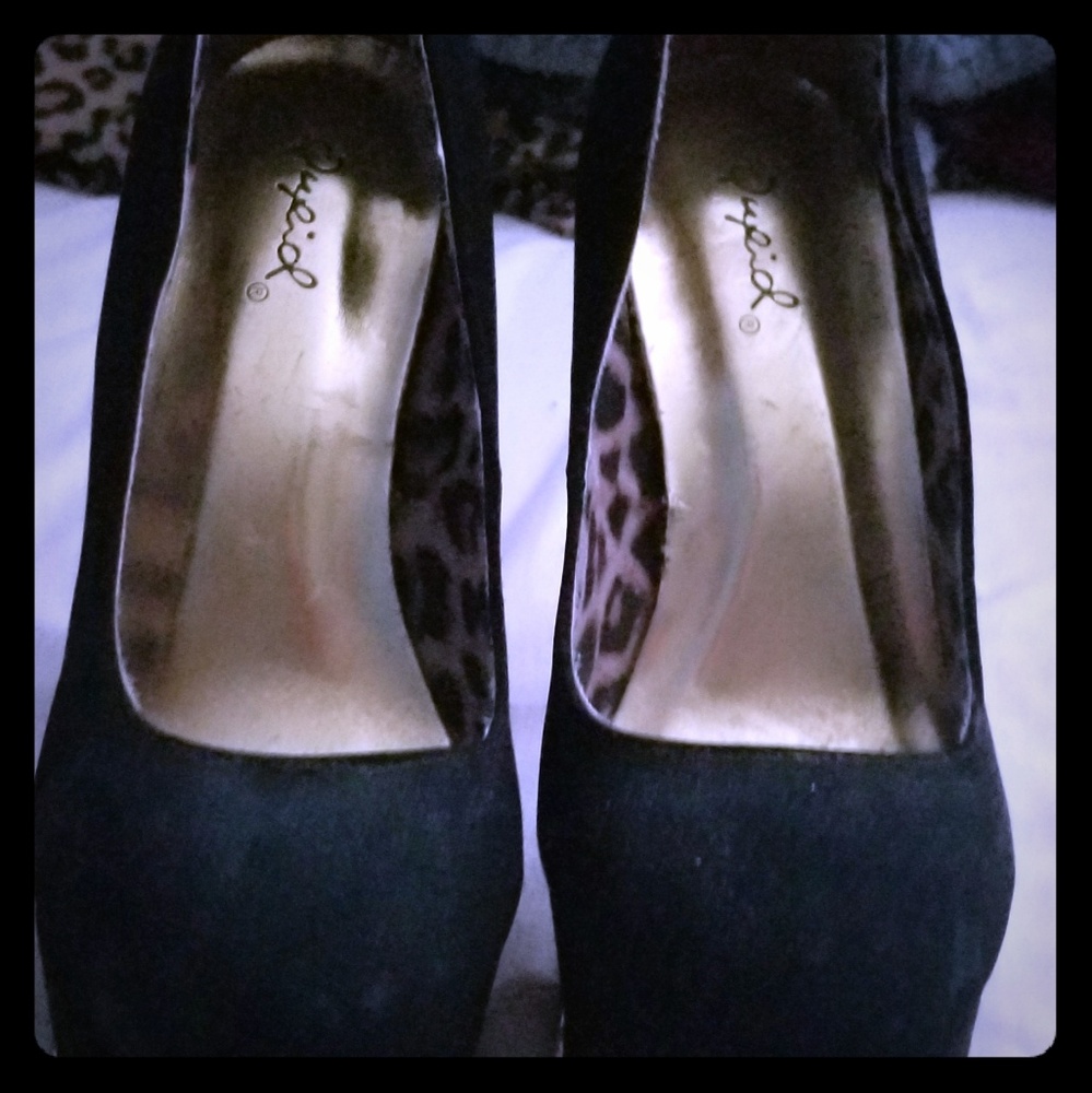 Black Suede 6" Heels